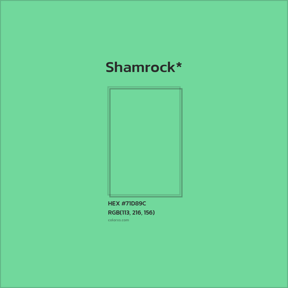 #71D89C hex color. RGB, RYB, CMYK, HSL, HSV codes and color conversions. Matching color names, palettes, paints.