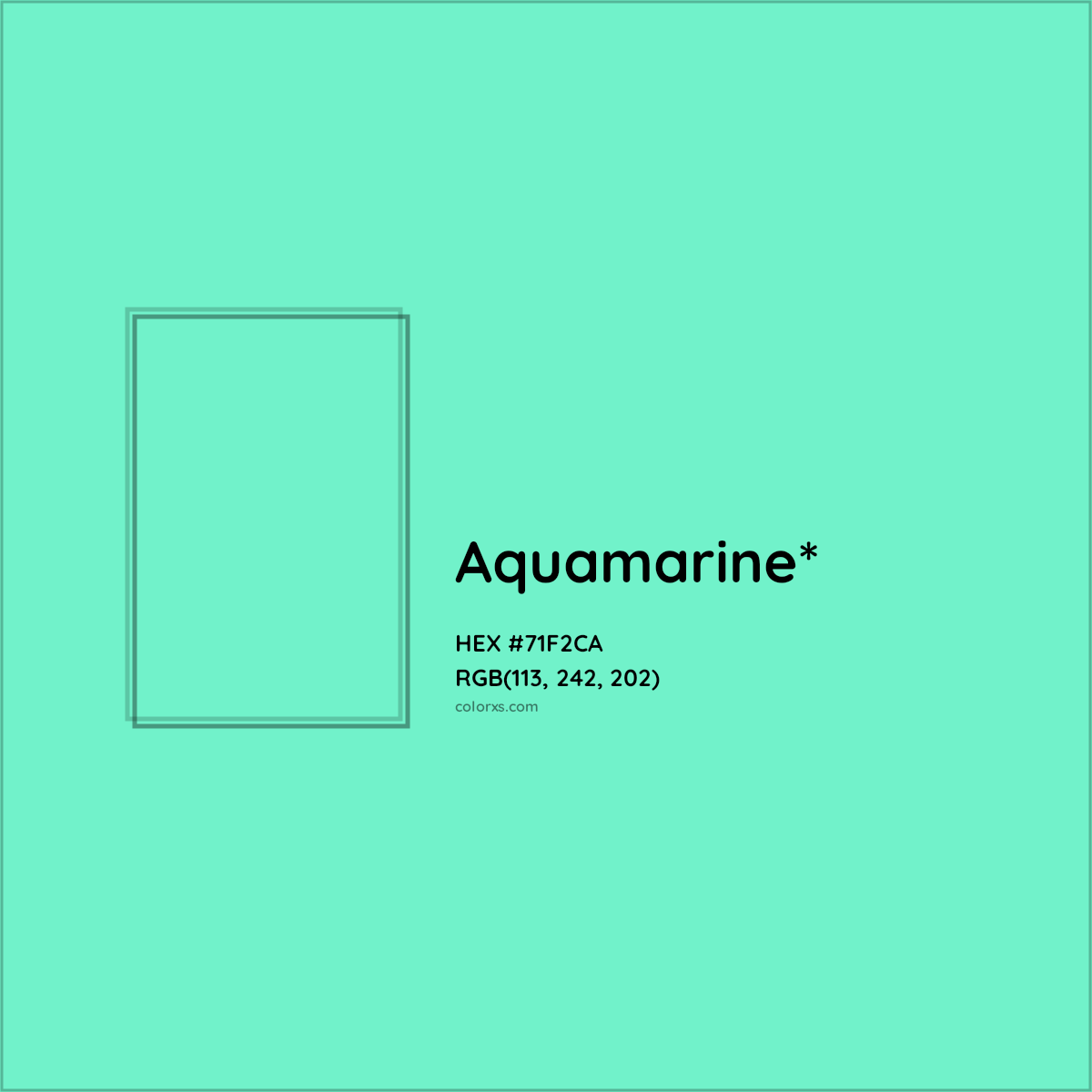 #71F2CA hex color. RGB, RYB, CMYK, HSL, HSV codes and color conversions. Matching color names, palettes, paints.