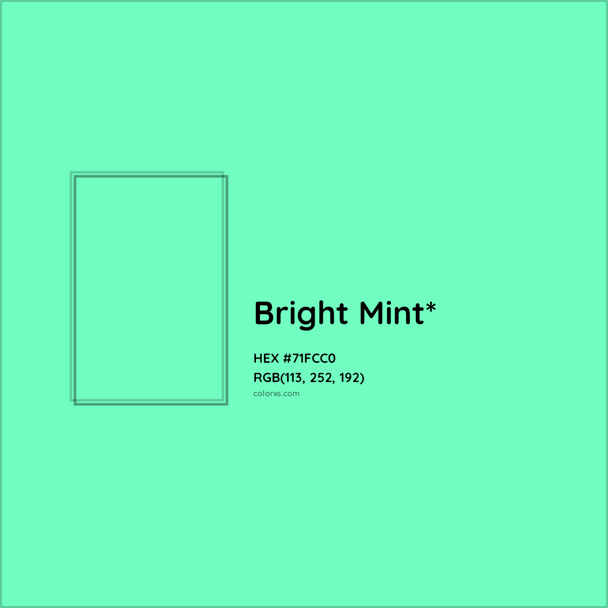 #71FCC0 hex color. RGB, RYB, CMYK, HSL, HSV codes and color conversions. Matching color names, palettes, paints.