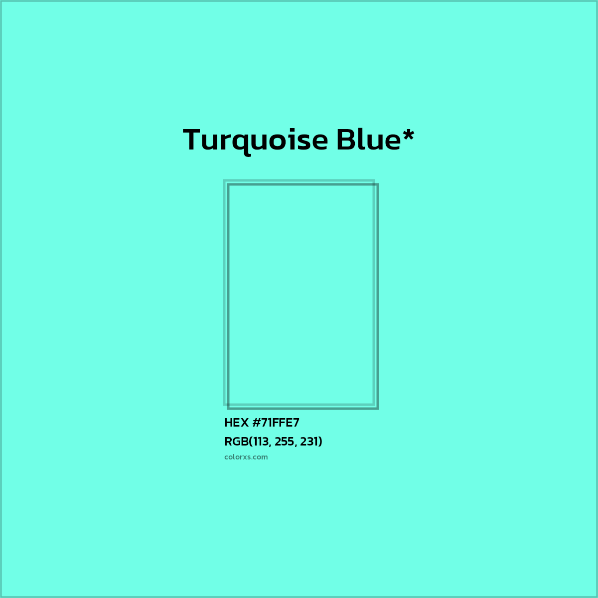 #71FFE7 hex color. RGB, RYB, CMYK, HSL, HSV codes and color conversions. Matching color names, palettes, paints.