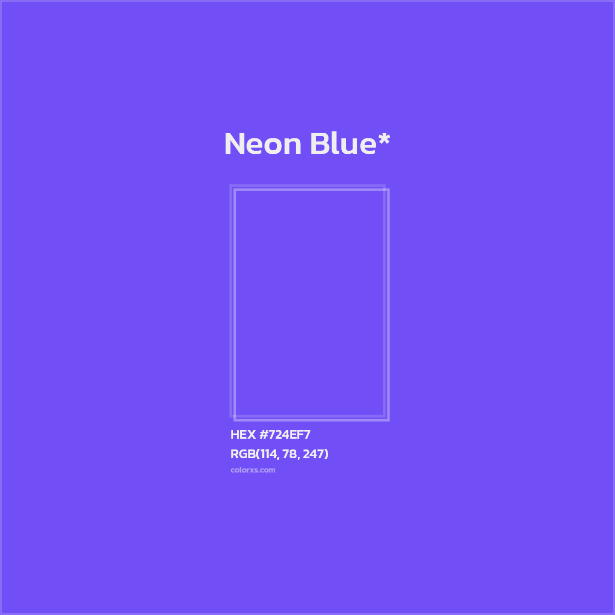 #724EF7 hex color. RGB, RYB, CMYK, HSL, HSV codes and color conversions. Matching color names, palettes, paints.