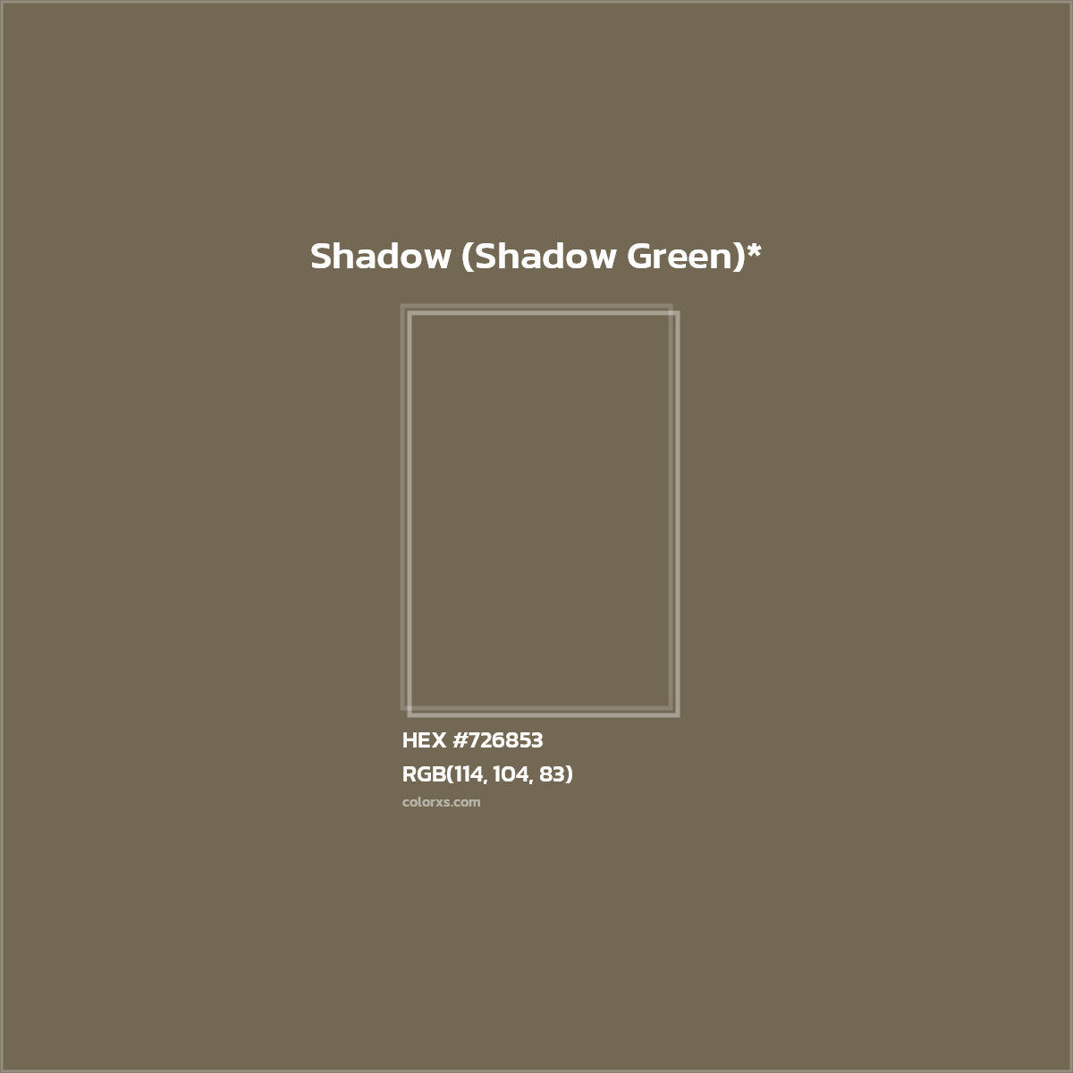 #726853 hex color. RGB, RYB, CMYK, HSL, HSV codes and color conversions. Matching color names, palettes, paints.