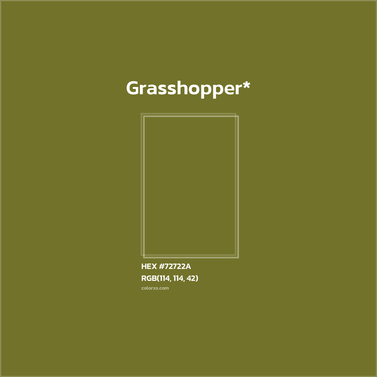 #72722A hex color. RGB, RYB, CMYK, HSL, HSV codes and color conversions. Matching color names, palettes, paints.