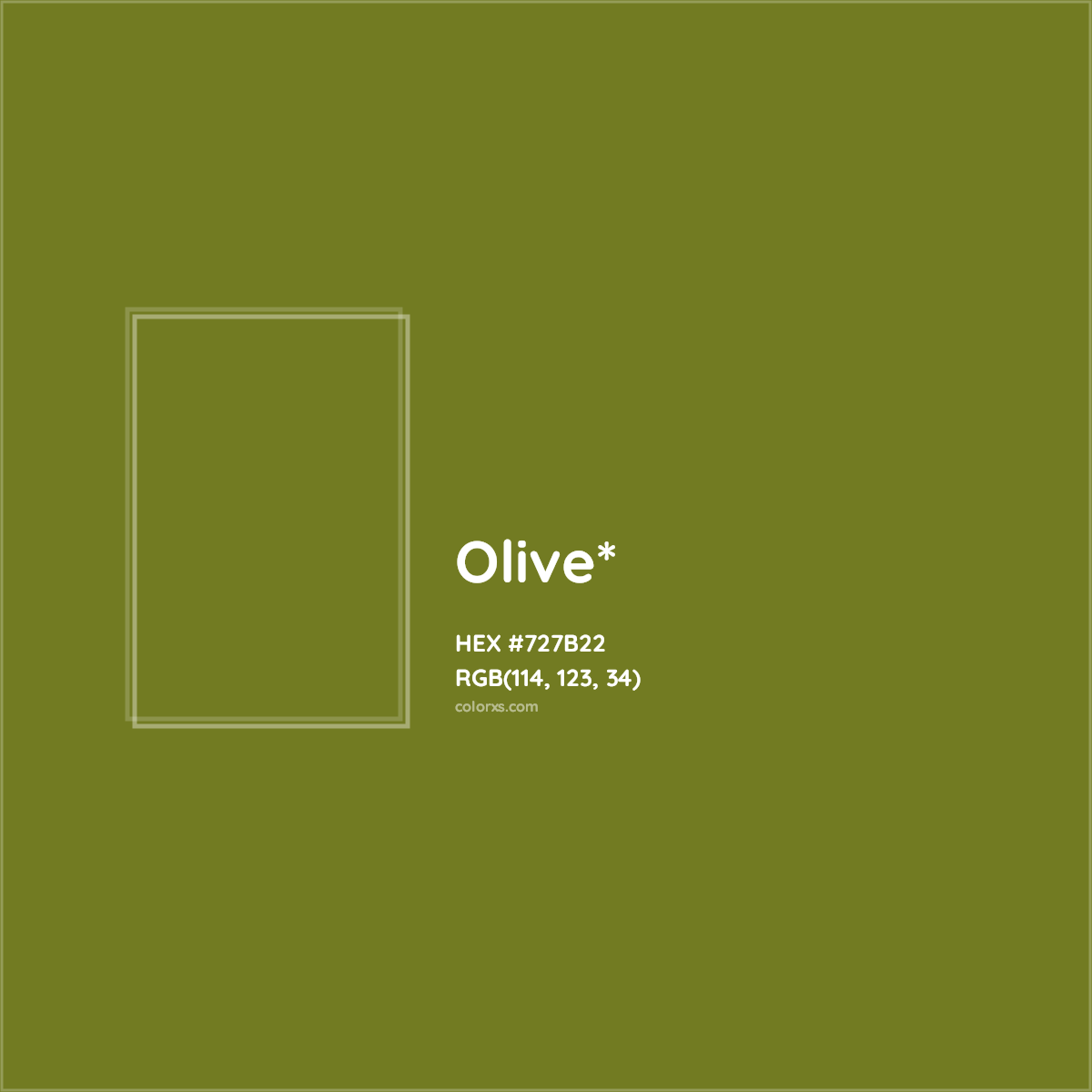 #727B22 hex color. RGB, RYB, CMYK, HSL, HSV codes and color conversions. Matching color names, palettes, paints.