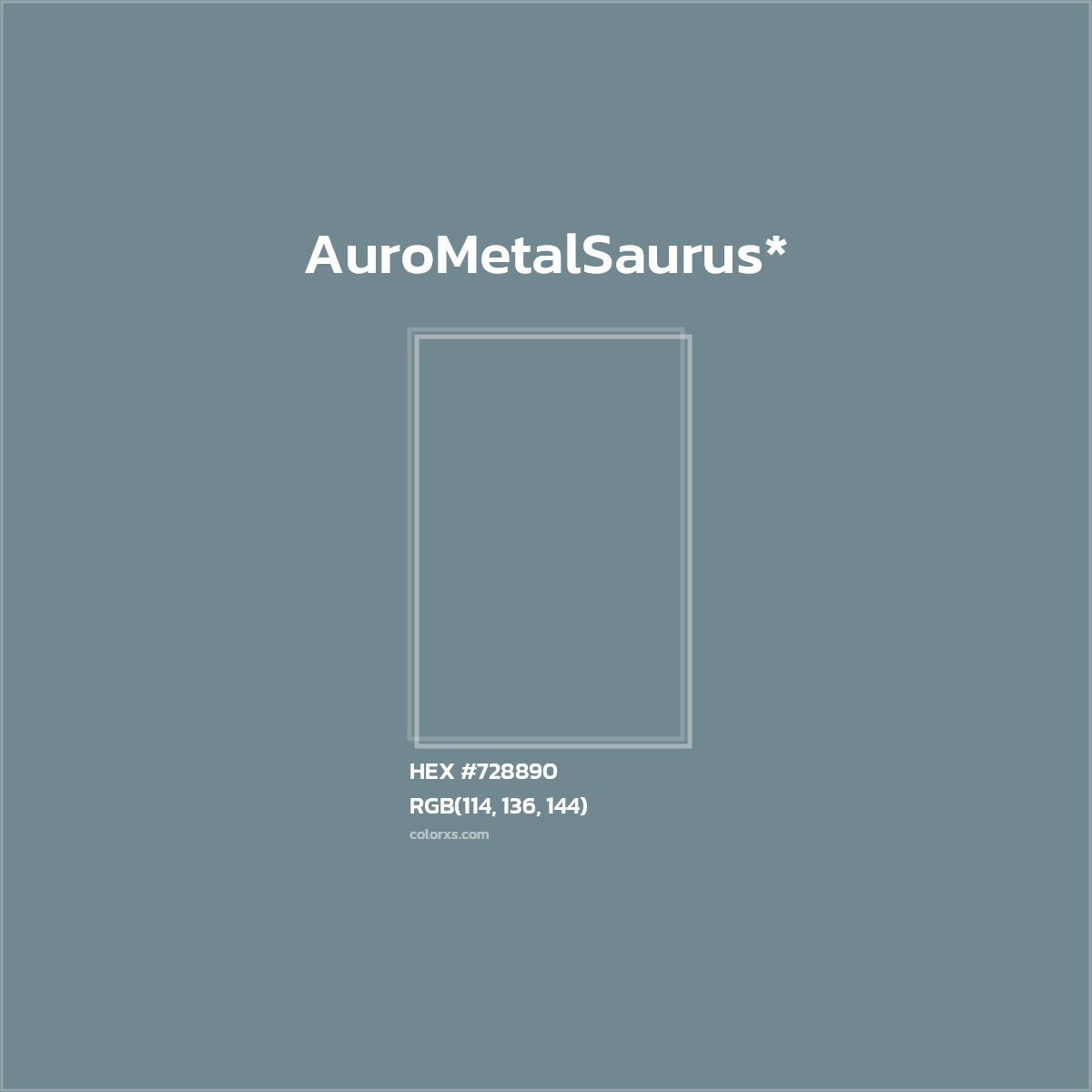#728890 hex color. RGB, RYB, CMYK, HSL, HSV codes and color conversions. Matching color names, palettes, paints.