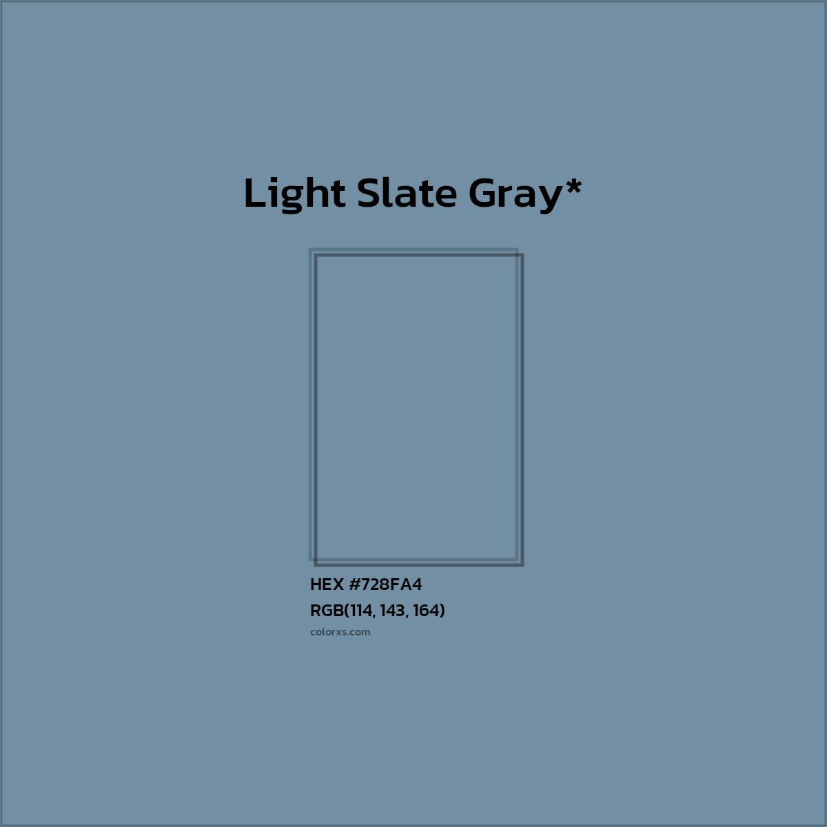 #728FA4 hex color. RGB, RYB, CMYK, HSL, HSV codes and color conversions. Matching color names, palettes, paints.