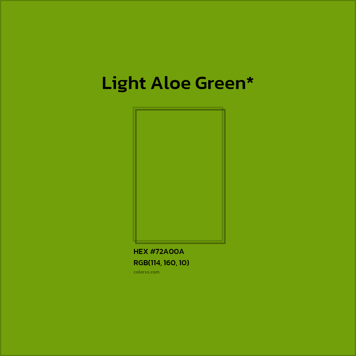 #72A00A hex color. RGB, RYB, CMYK, HSL, HSV codes and color conversions. Matching color names, palettes, paints.