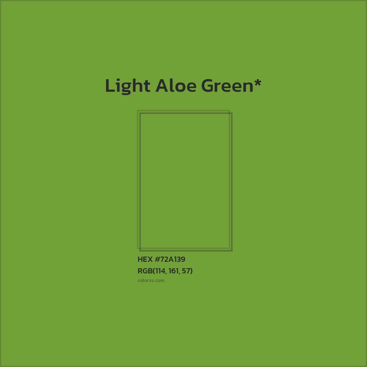 #72A139 hex color. RGB, RYB, CMYK, HSL, HSV codes and color conversions. Matching color names, palettes, paints.