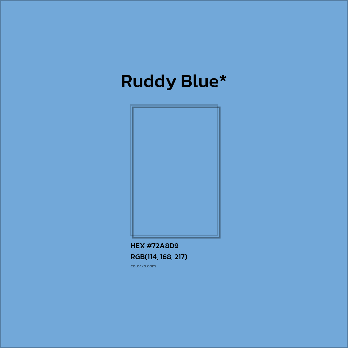 #72A8D9 hex color. RGB, RYB, CMYK, HSL, HSV codes and color conversions. Matching color names, palettes, paints.