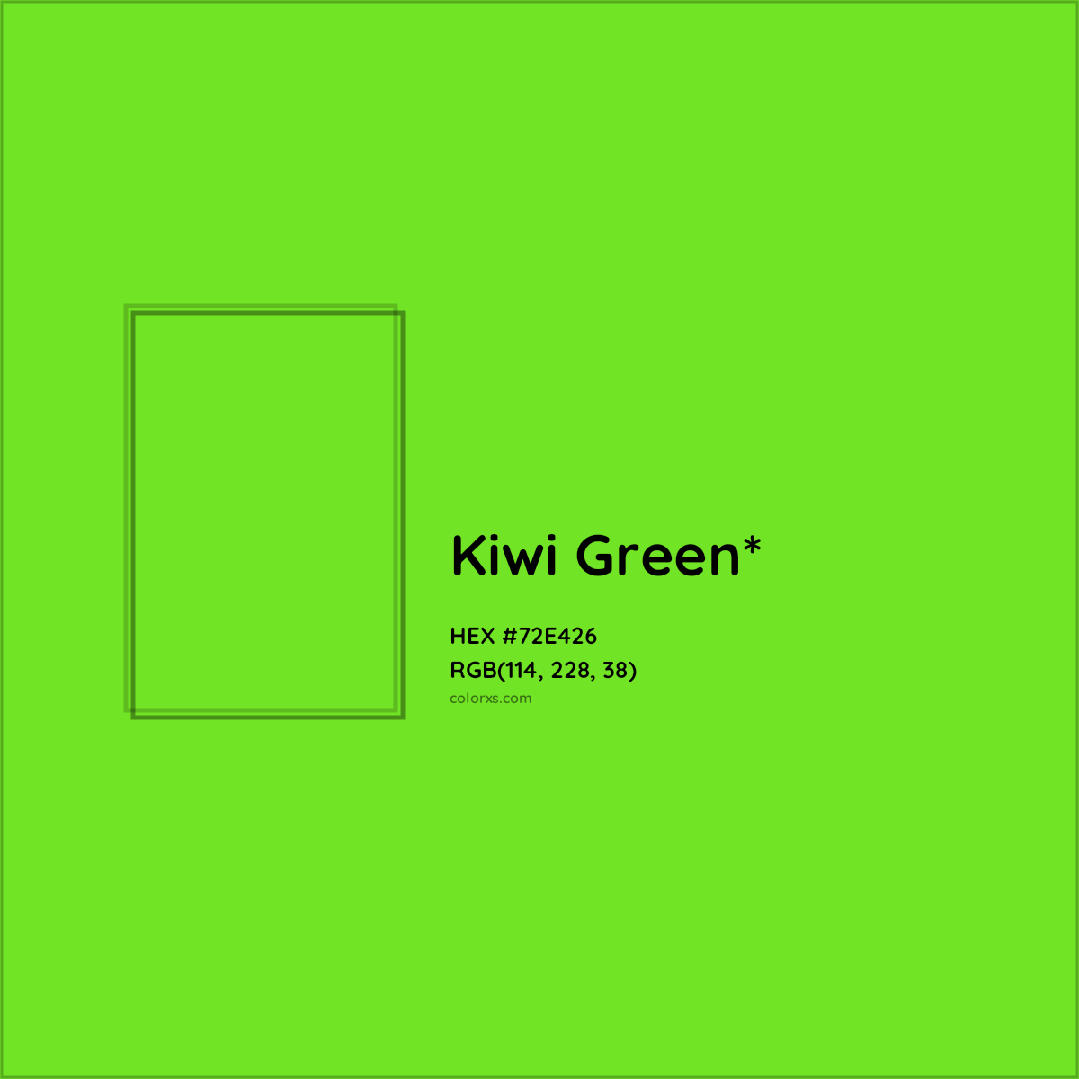 #72E426 hex color. RGB, RYB, CMYK, HSL, HSV codes and color conversions. Matching color names, palettes, paints.