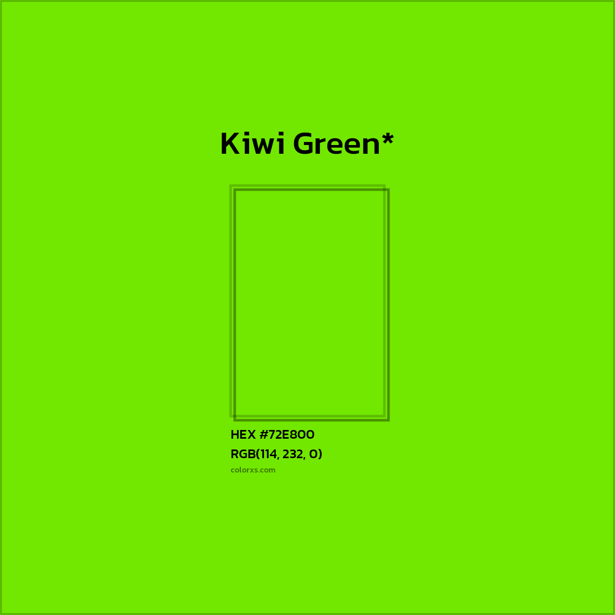#72E800 hex color. RGB, RYB, CMYK, HSL, HSV codes and color conversions. Matching color names, palettes, paints.