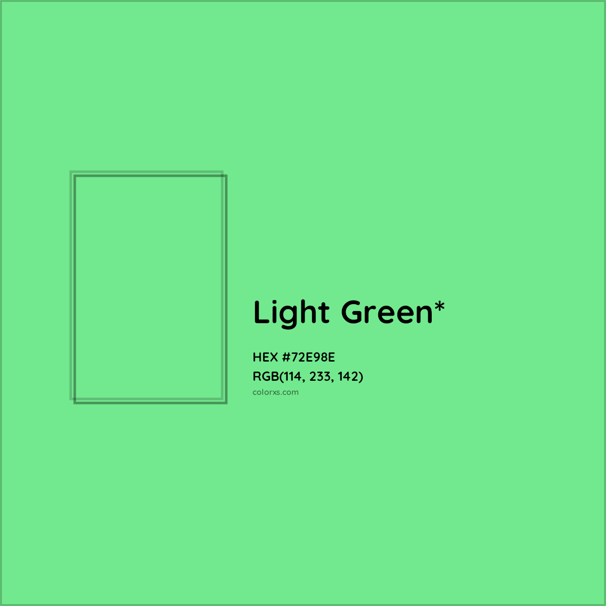 #72E98E hex color. RGB, RYB, CMYK, HSL, HSV codes and color conversions. Matching color names, palettes, paints.