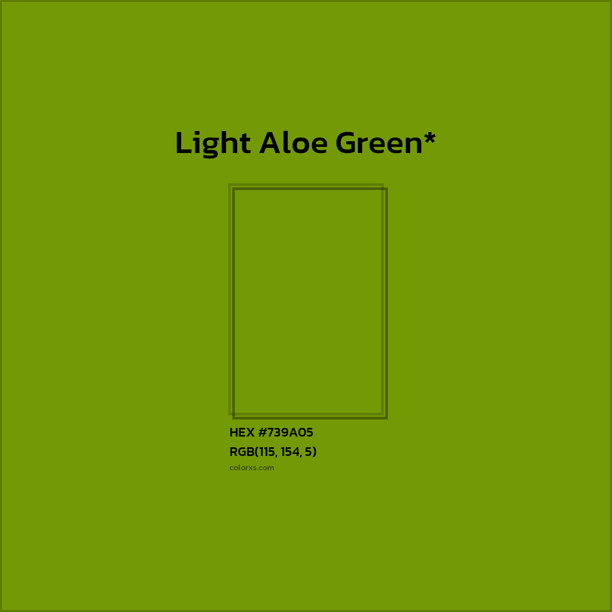 #739A05 hex color. RGB, RYB, CMYK, HSL, HSV codes and color conversions. Matching color names, palettes, paints.