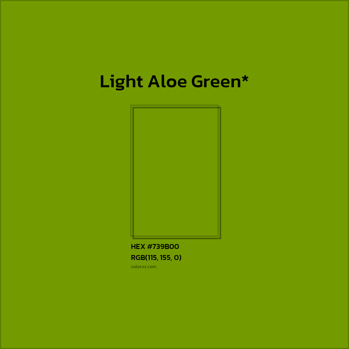 #739B00 hex color. RGB, RYB, CMYK, HSL, HSV codes and color conversions. Matching color names, palettes, paints.