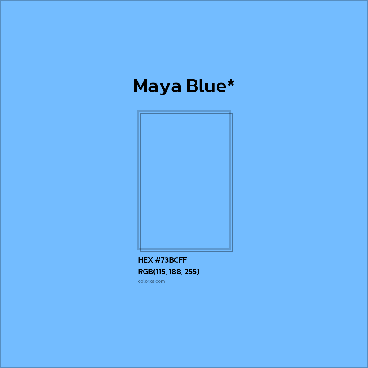 #73BCFF hex color. RGB, RYB, CMYK, HSL, HSV codes and color conversions. Matching color names, palettes, paints.
