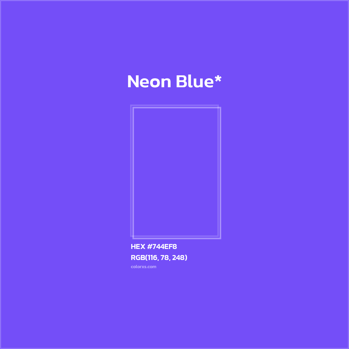 #744EF8 hex color. RGB, RYB, CMYK, HSL, HSV codes and color conversions. Matching color names, palettes, paints.