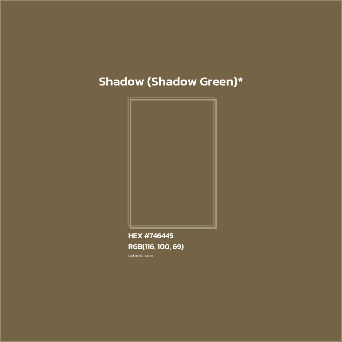 #746445 hex color. RGB, RYB, CMYK, HSL, HSV codes and color conversions. Matching color names, palettes, paints.