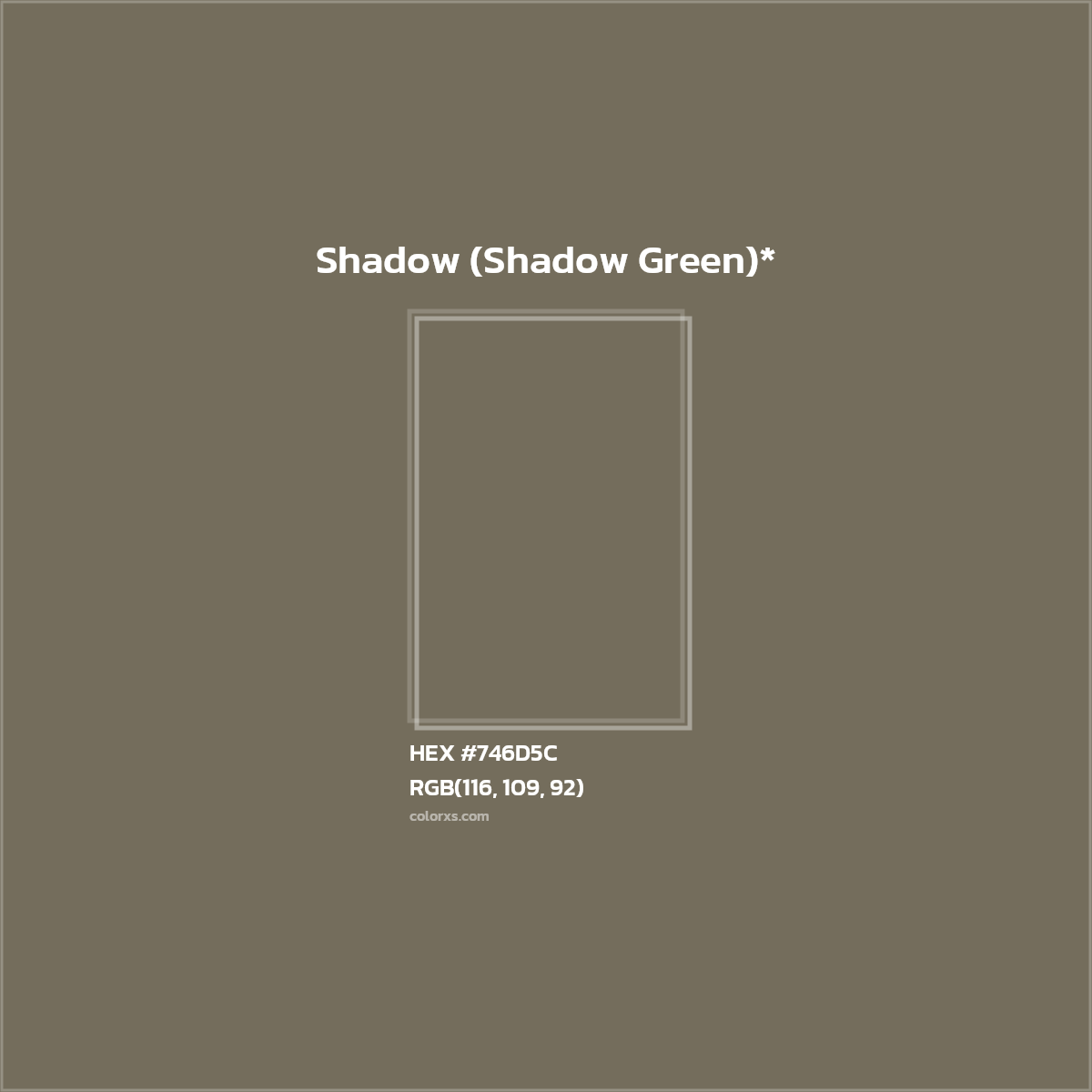 #746D5C hex color. RGB, RYB, CMYK, HSL, HSV codes and color conversions. Matching color names, palettes, paints.