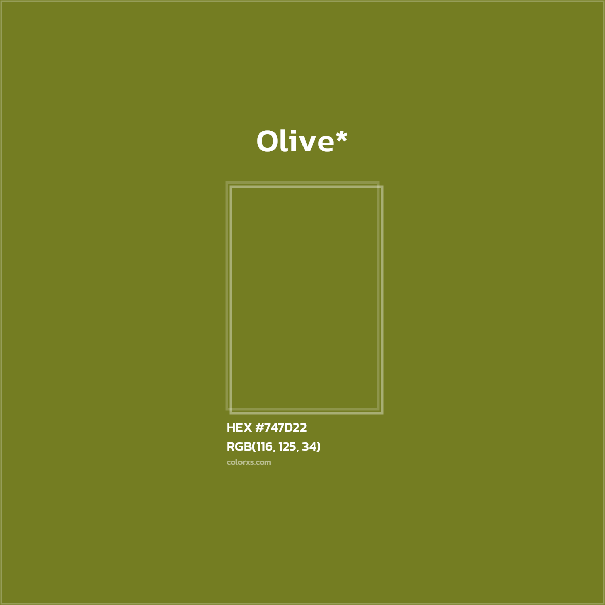 #747D22 hex color. RGB, RYB, CMYK, HSL, HSV codes and color conversions. Matching color names, palettes, paints.