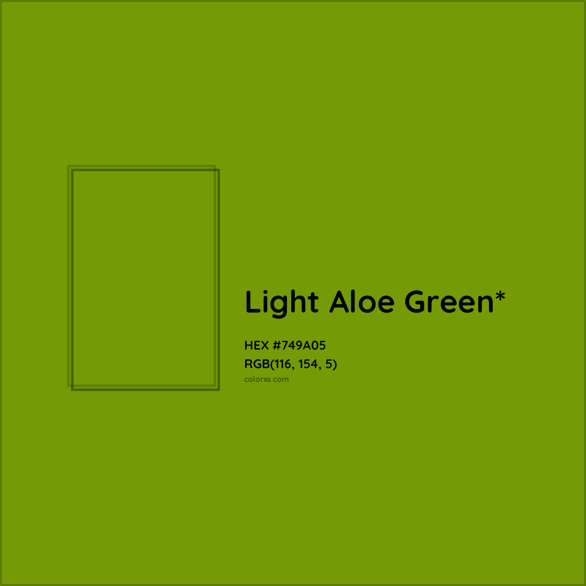 #749A05 hex color. RGB, RYB, CMYK, HSL, HSV codes and color conversions. Matching color names, palettes, paints.