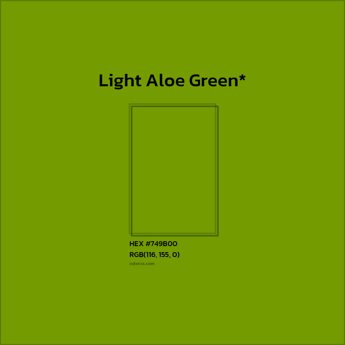 #749B00 hex color. RGB, RYB, CMYK, HSL, HSV codes and color conversions. Matching color names, palettes, paints.