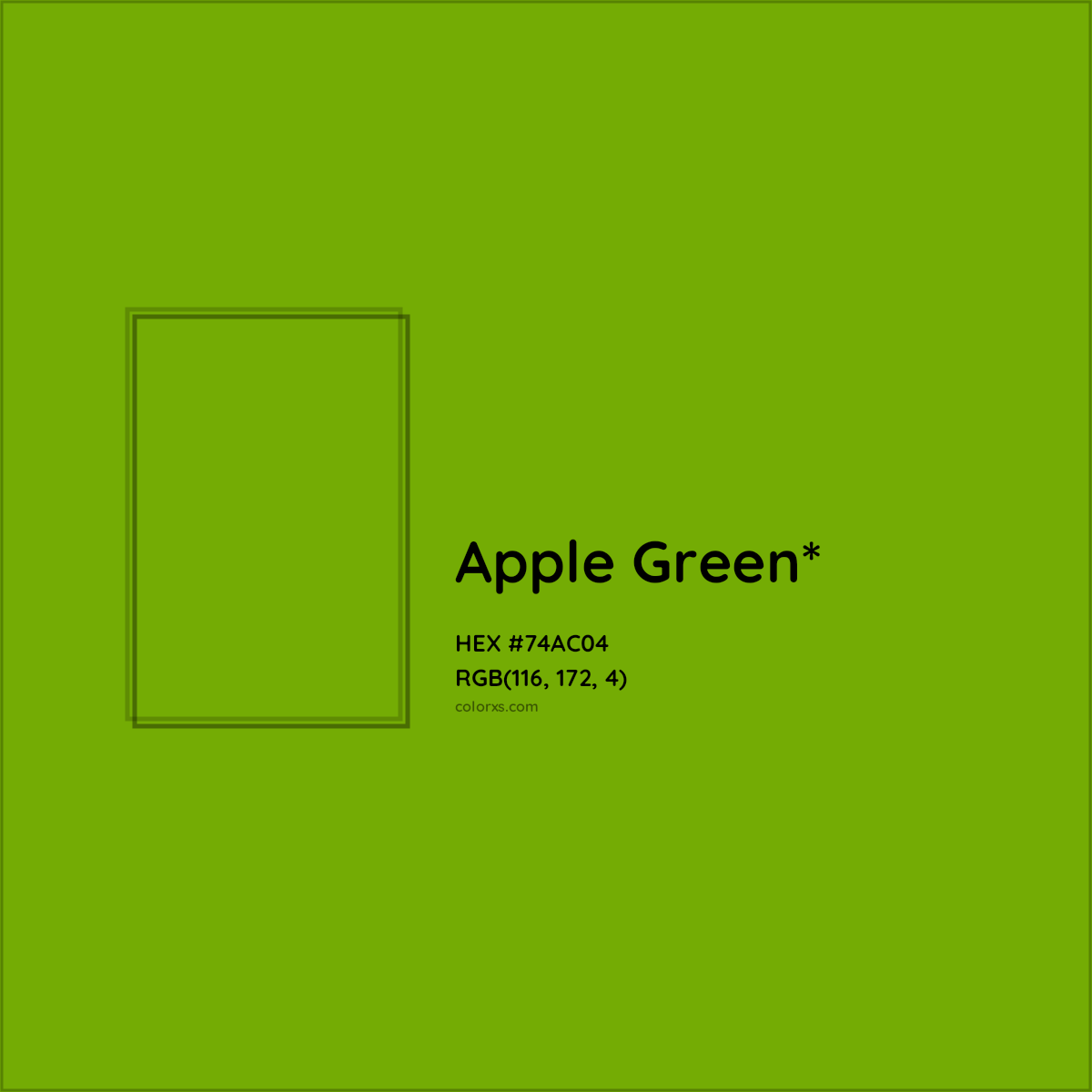 #74AC04 hex color. RGB, RYB, CMYK, HSL, HSV codes and color conversions. Matching color names, palettes, paints.