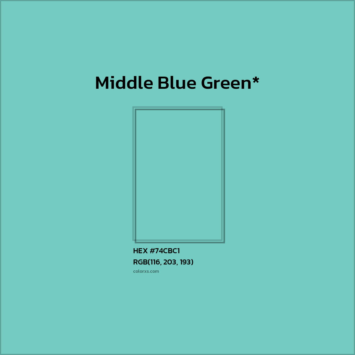 #74CBC1 hex color. RGB, RYB, CMYK, HSL, HSV codes and color conversions. Matching color names, palettes, paints.