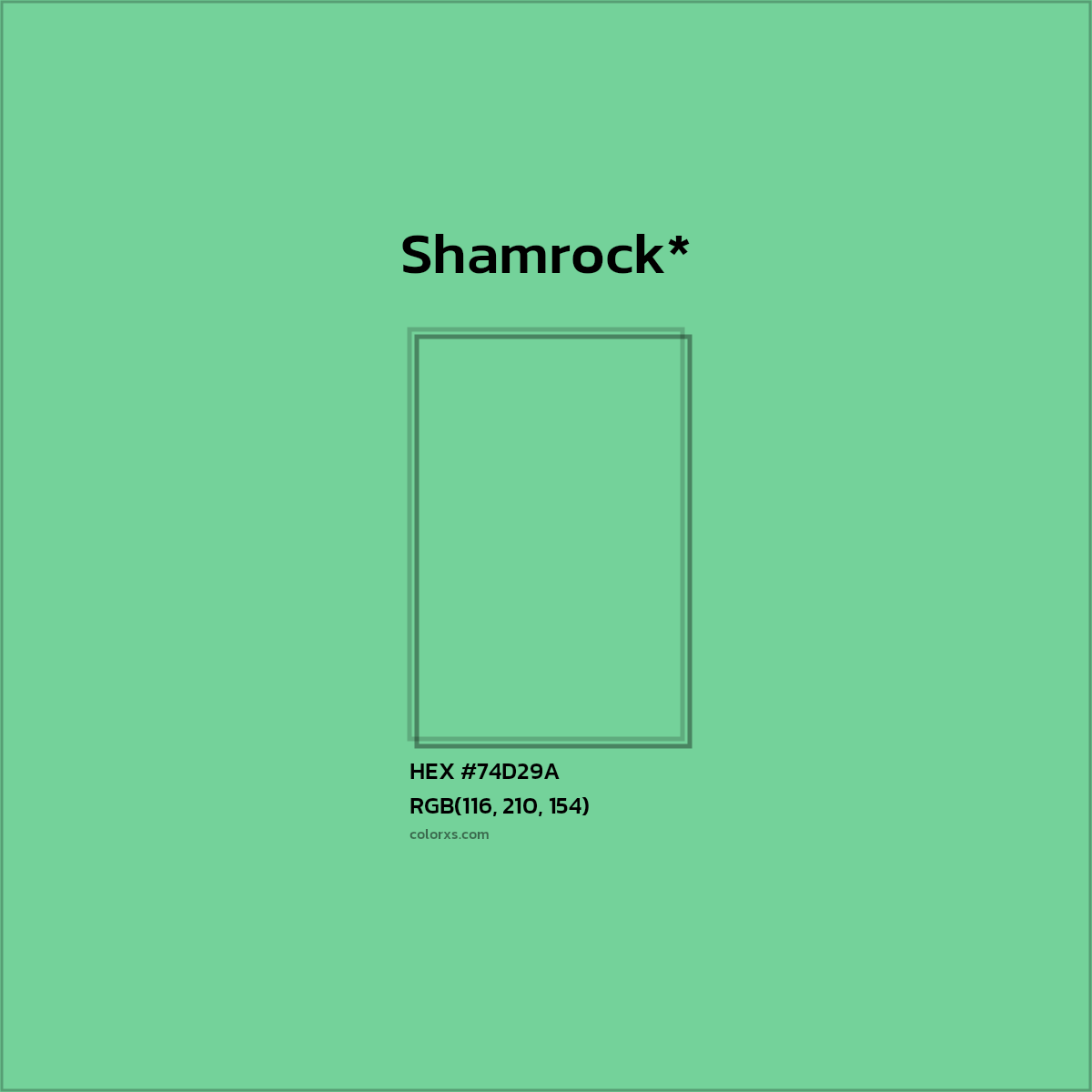 #74D29A hex color. RGB, RYB, CMYK, HSL, HSV codes and color conversions. Matching color names, palettes, paints.