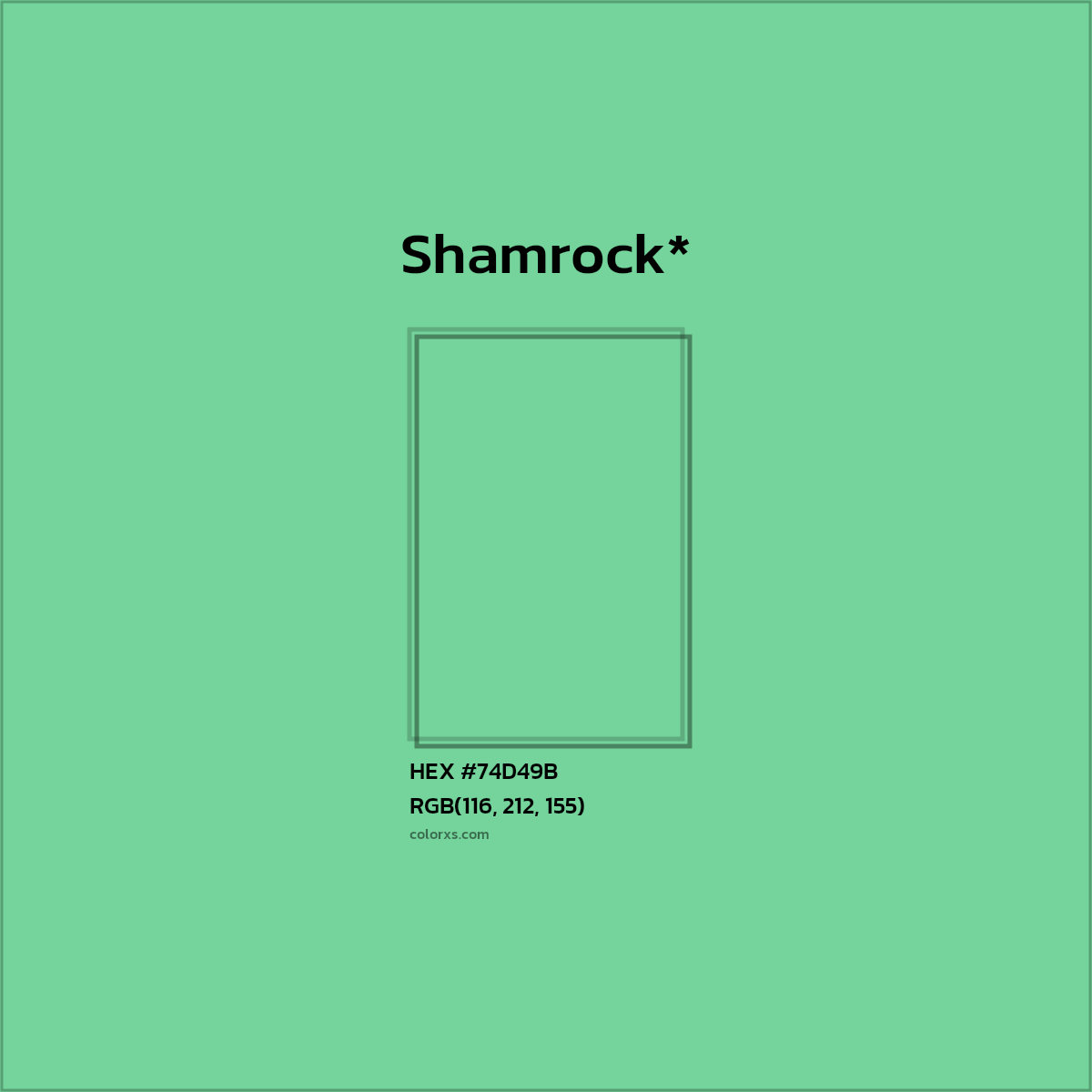 #74D49B hex color. RGB, RYB, CMYK, HSL, HSV codes and color conversions. Matching color names, palettes, paints.