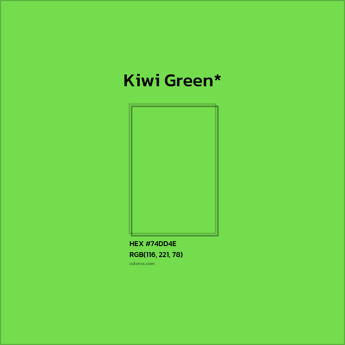 #74DD4E hex color. RGB, RYB, CMYK, HSL, HSV codes and color conversions. Matching color names, palettes, paints.