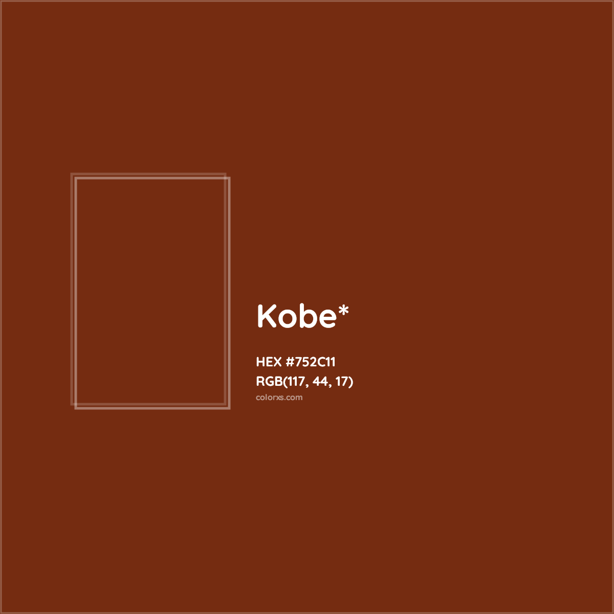 #752C11 hex color. RGB, RYB, CMYK, HSL, HSV codes and color conversions. Matching color names, palettes, paints.