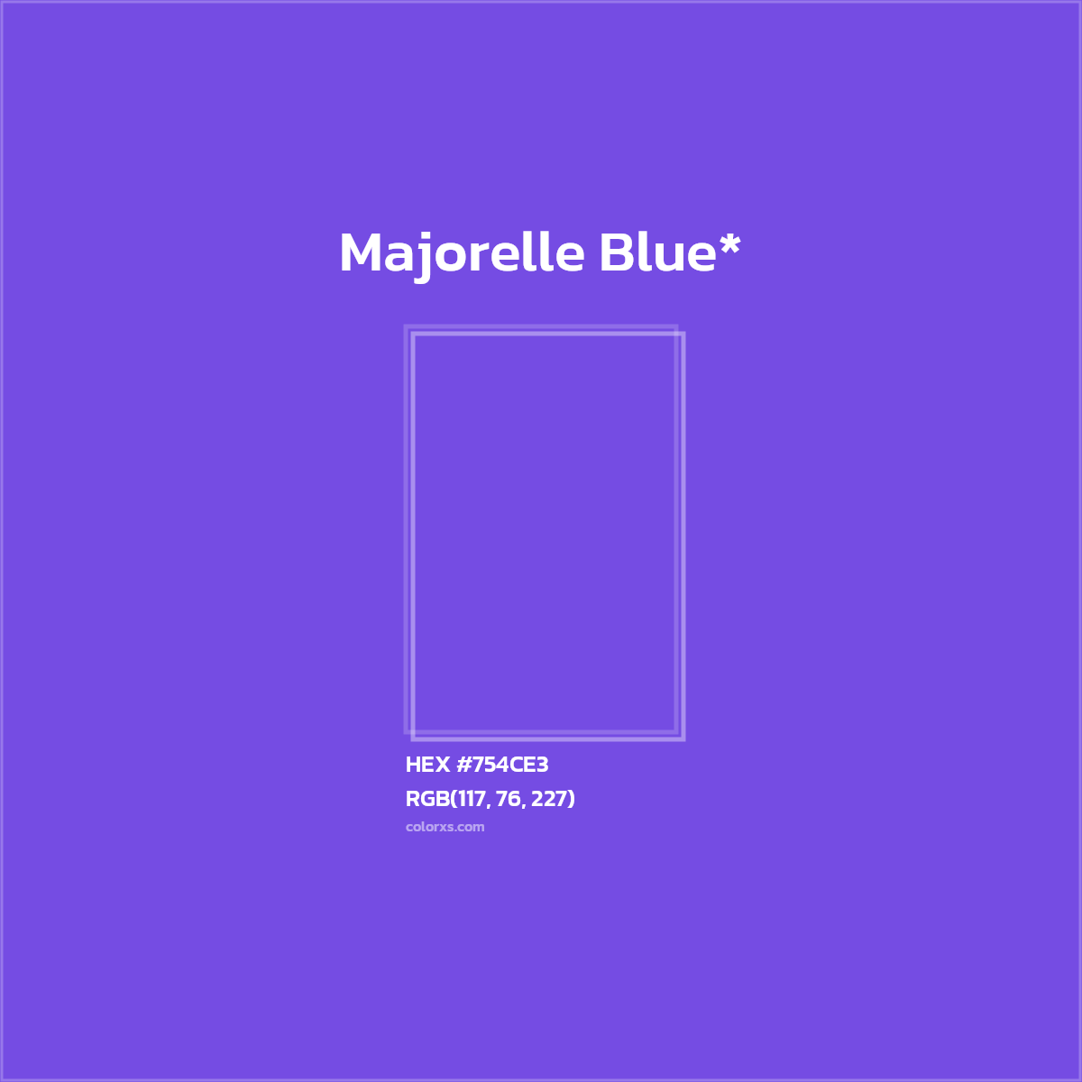 #754CE3 hex color. RGB, RYB, CMYK, HSL, HSV codes and color conversions. Matching color names, palettes, paints.