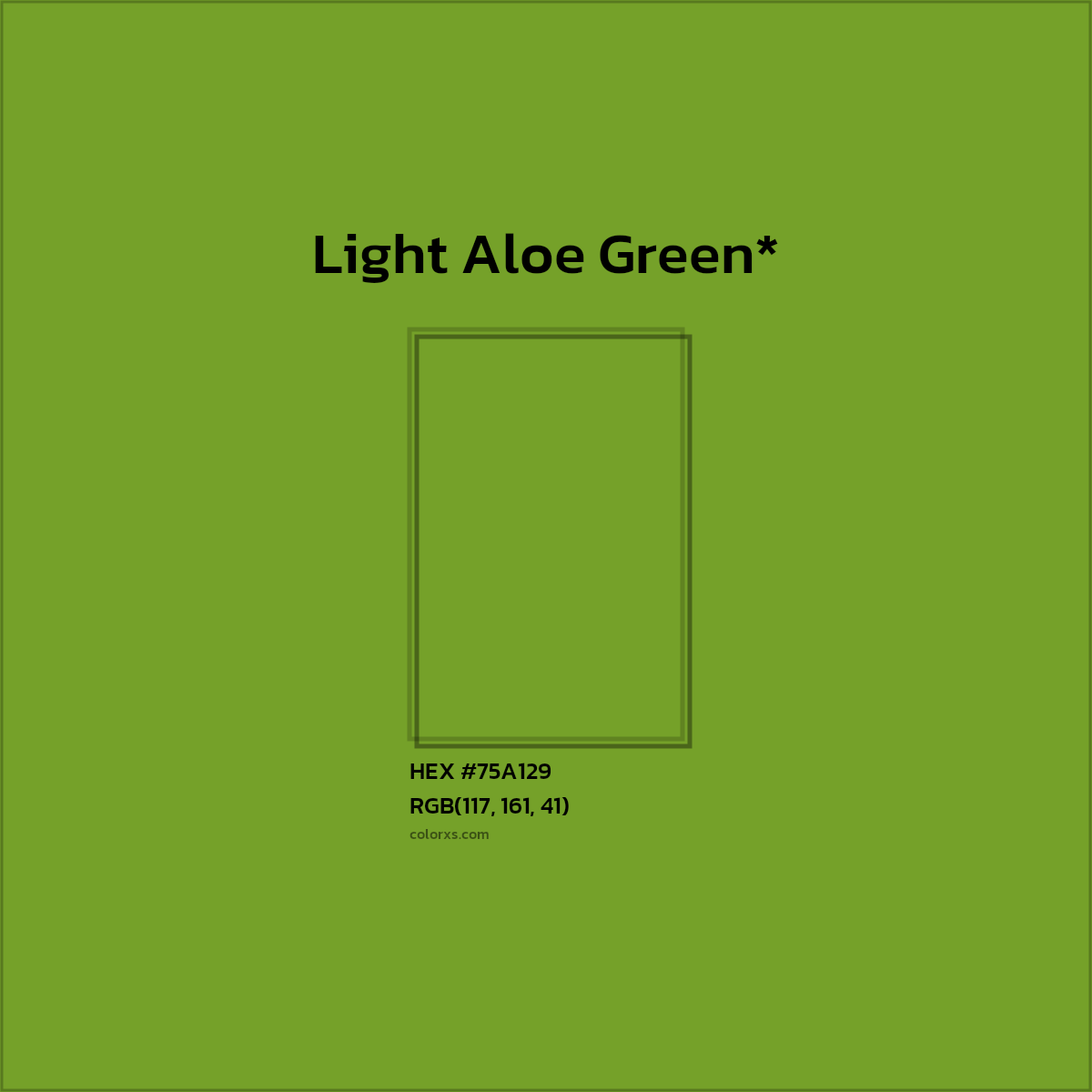 #75A129 hex color. RGB, RYB, CMYK, HSL, HSV codes and color conversions. Matching color names, palettes, paints.