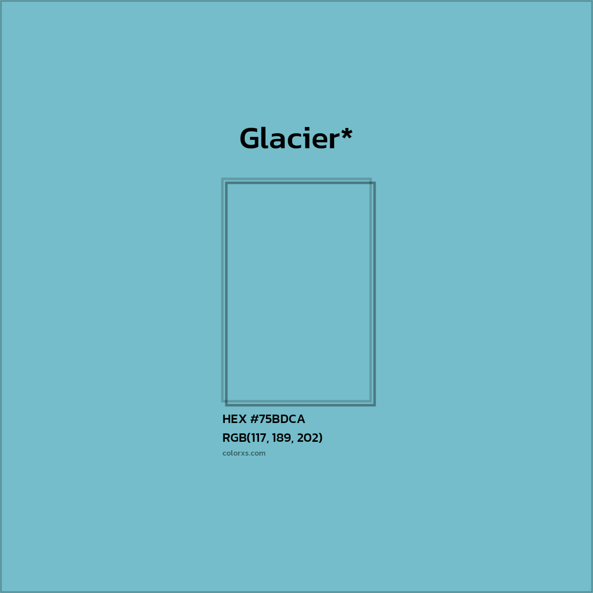 #75BDCA hex color. RGB, RYB, CMYK, HSL, HSV codes and color conversions. Matching color names, palettes, paints.