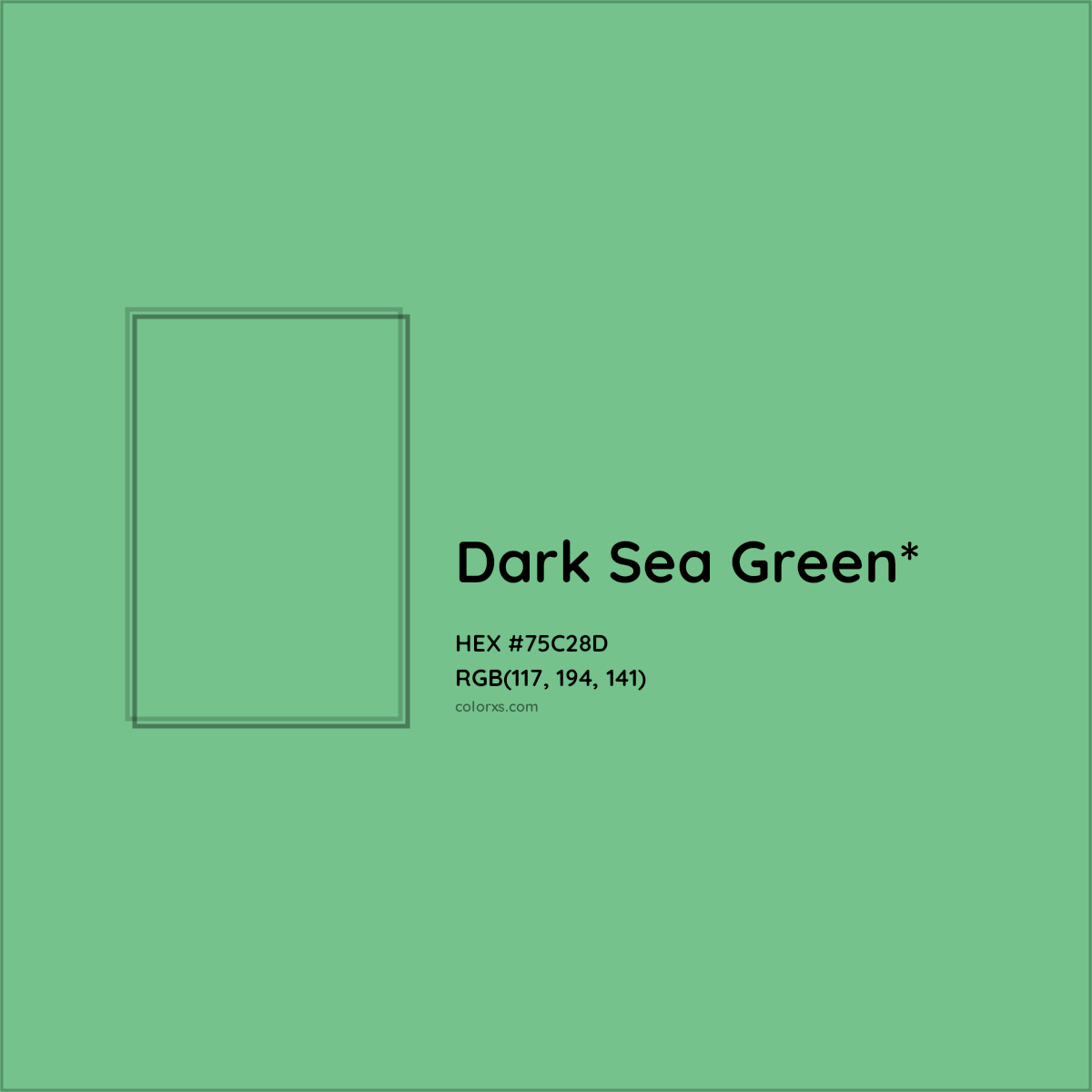#75C28D hex color. RGB, RYB, CMYK, HSL, HSV codes and color conversions. Matching color names, palettes, paints.