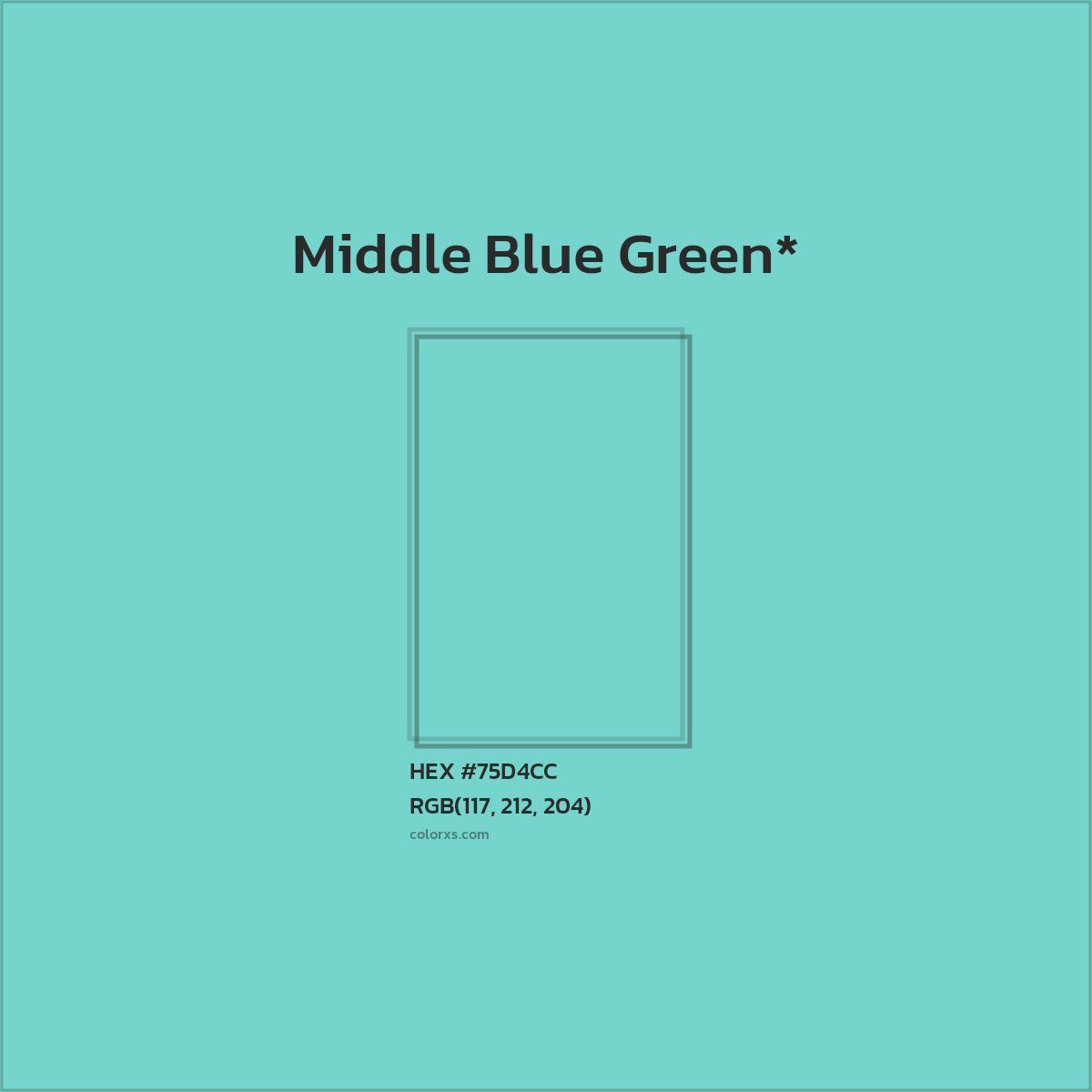 #75D4CC hex color. RGB, RYB, CMYK, HSL, HSV codes and color conversions. Matching color names, palettes, paints.