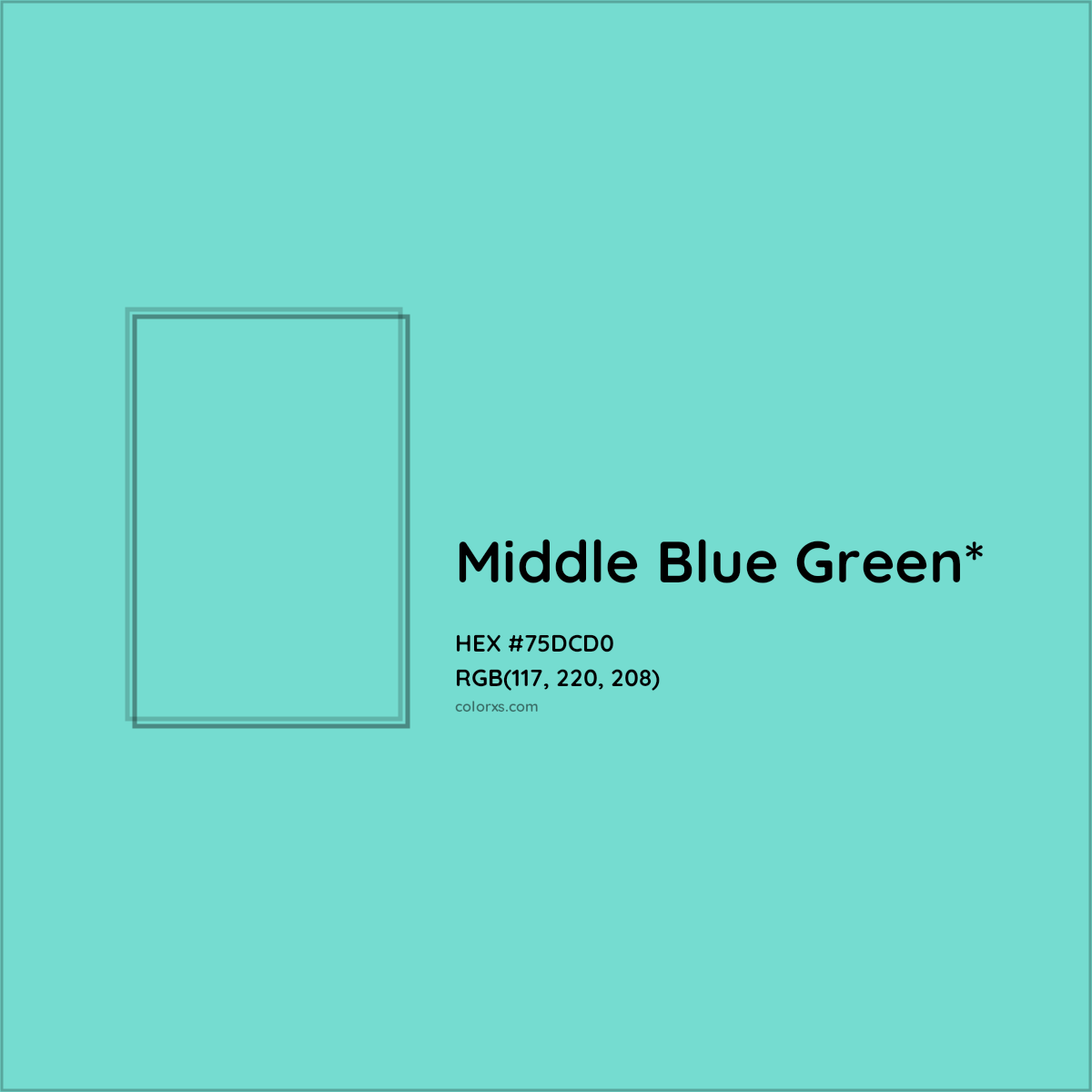 #75DCD0 hex color. RGB, RYB, CMYK, HSL, HSV codes and color conversions. Matching color names, palettes, paints.