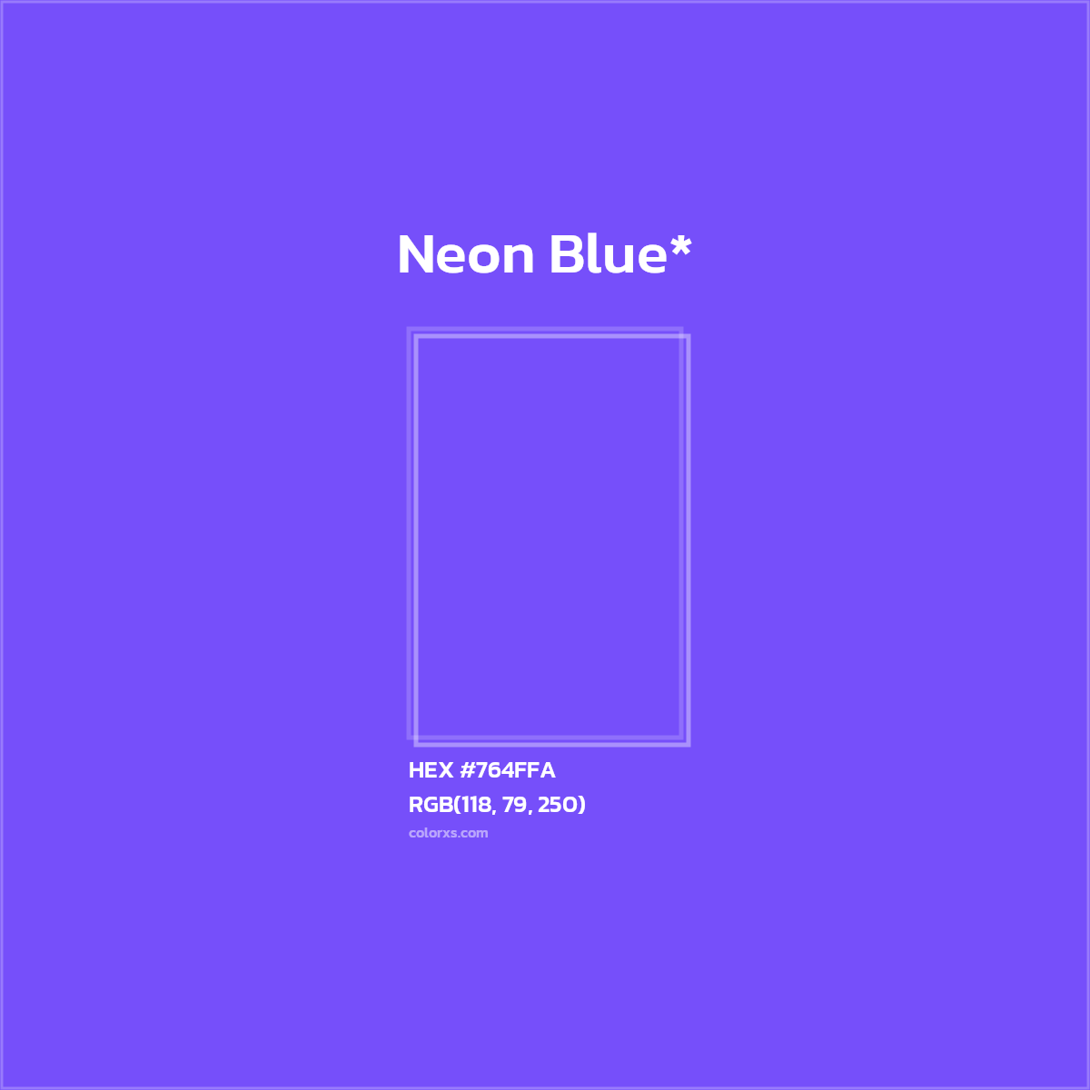 #764FFA hex color. RGB, RYB, CMYK, HSL, HSV codes and color conversions. Matching color names, palettes, paints.