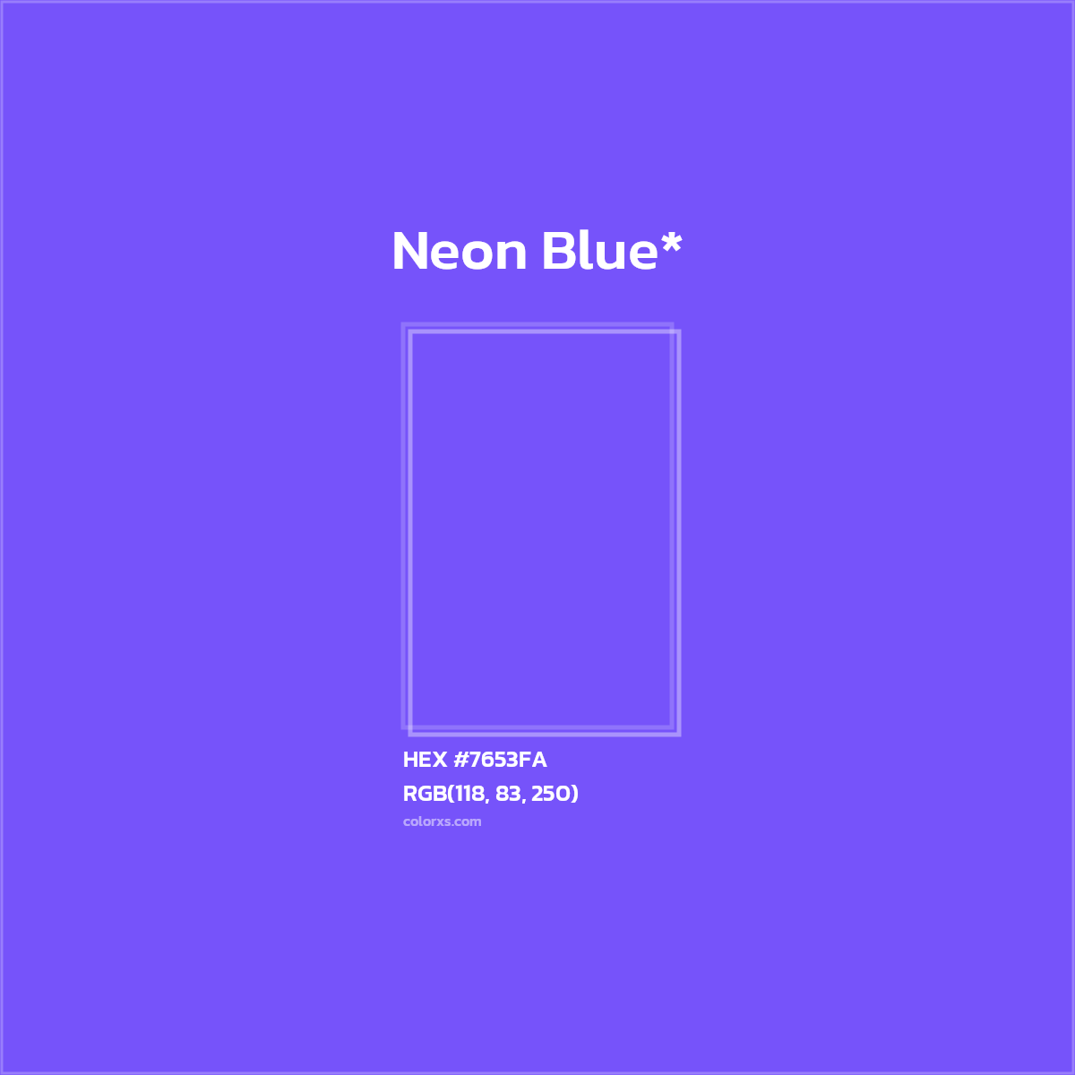 #7653FA hex color. RGB, RYB, CMYK, HSL, HSV codes and color conversions. Matching color names, palettes, paints.
