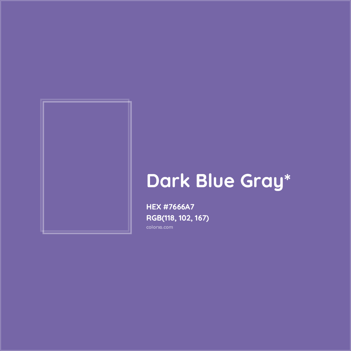 #7666A7 hex color. RGB, RYB, CMYK, HSL, HSV codes and color conversions. Matching color names, palettes, paints.