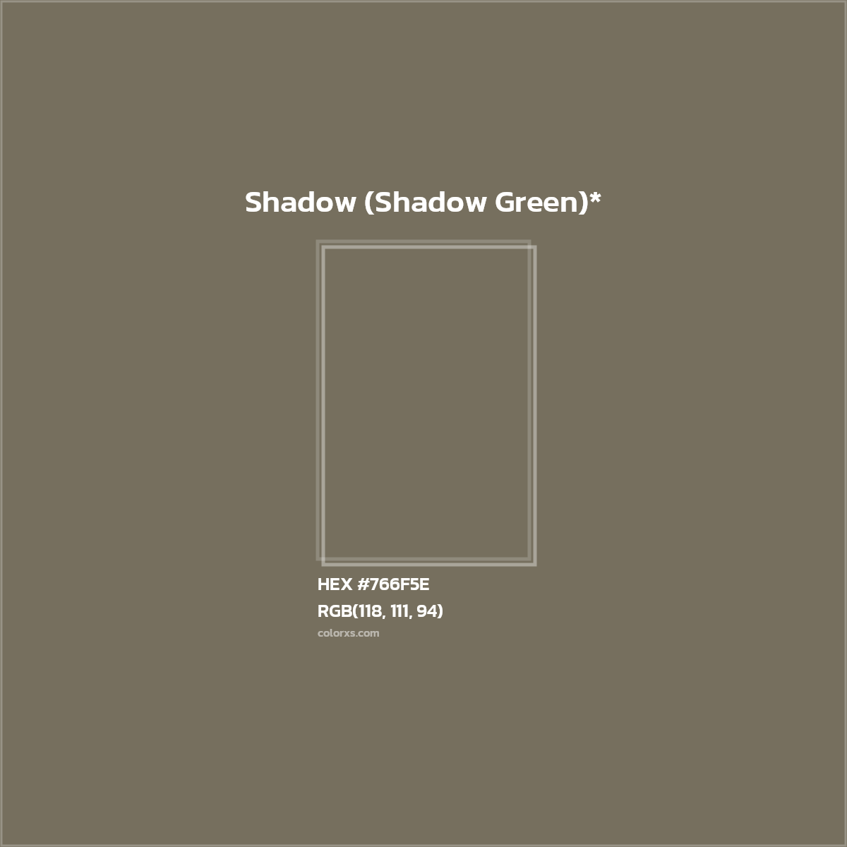 #766F5E hex color. RGB, RYB, CMYK, HSL, HSV codes and color conversions. Matching color names, palettes, paints.