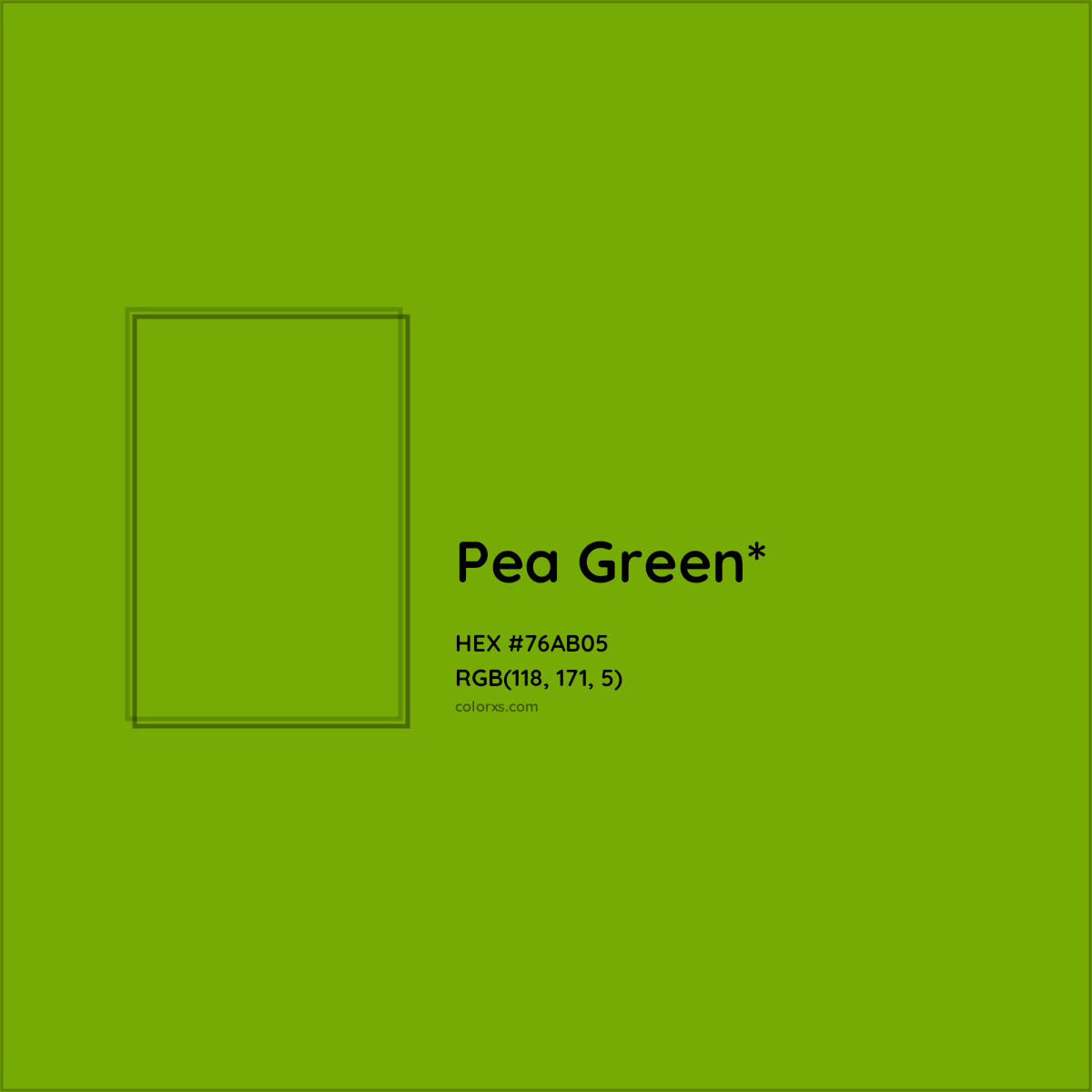 #76AB05 hex color. RGB, RYB, CMYK, HSL, HSV codes and color conversions. Matching color names, palettes, paints.