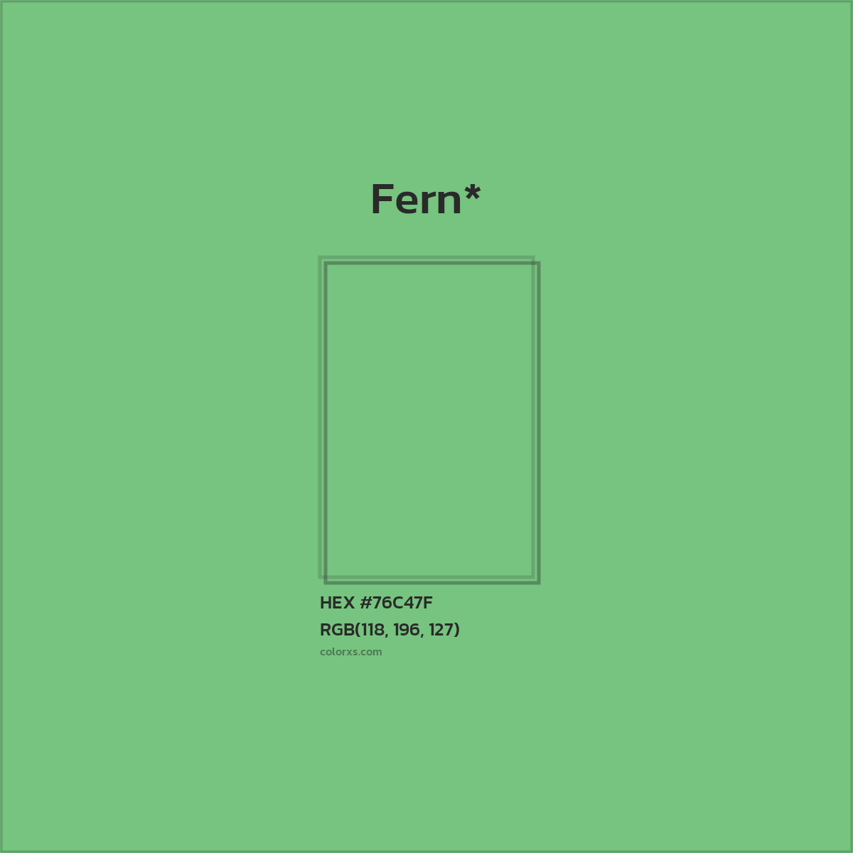 #76C47F hex color. RGB, RYB, CMYK, HSL, HSV codes and color conversions. Matching color names, palettes, paints.