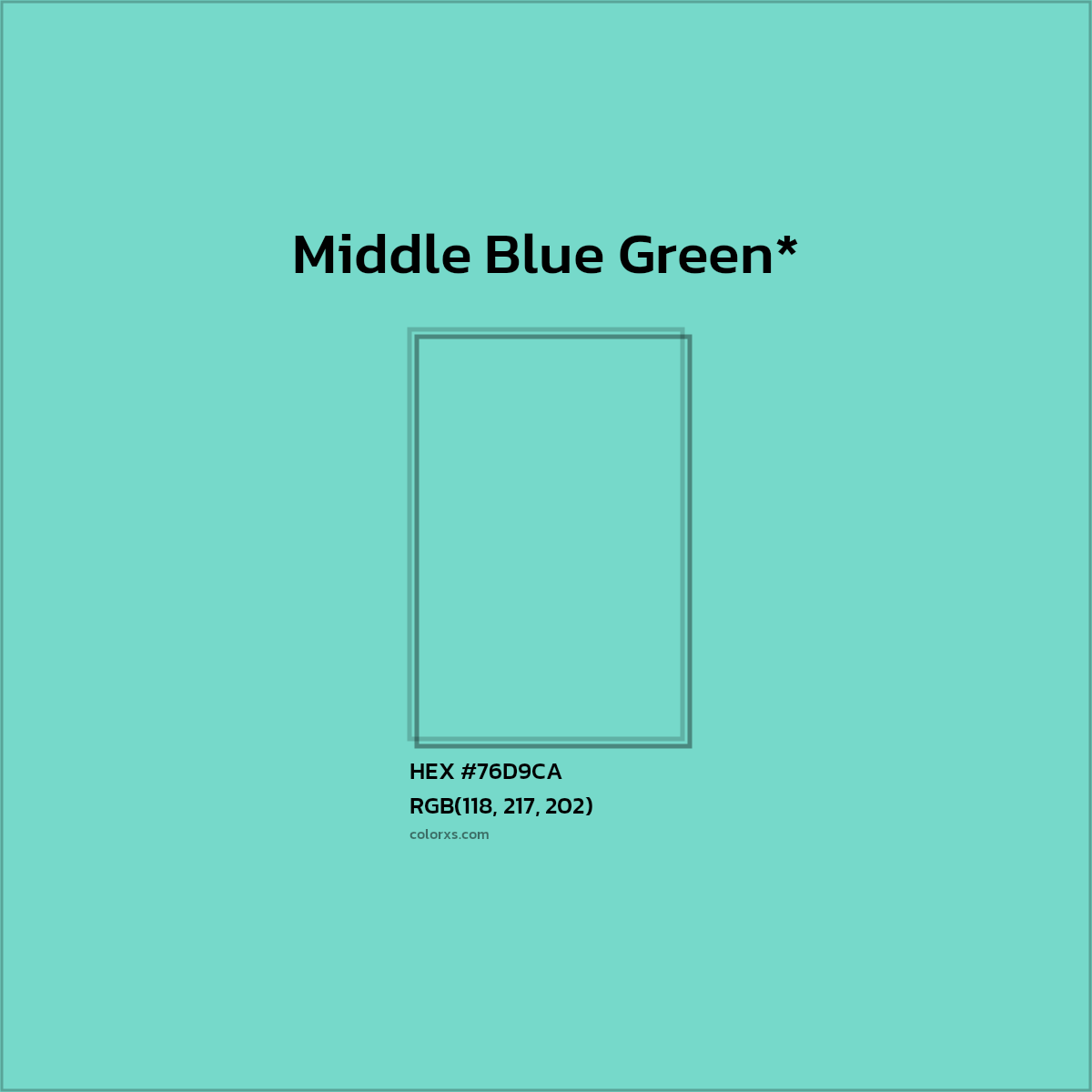 #76D9CA hex color. RGB, RYB, CMYK, HSL, HSV codes and color conversions. Matching color names, palettes, paints.