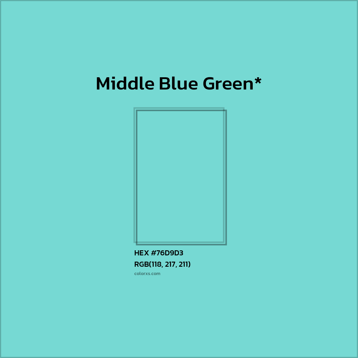 #76D9D3 hex color. RGB, RYB, CMYK, HSL, HSV codes and color conversions. Matching color names, palettes, paints.
