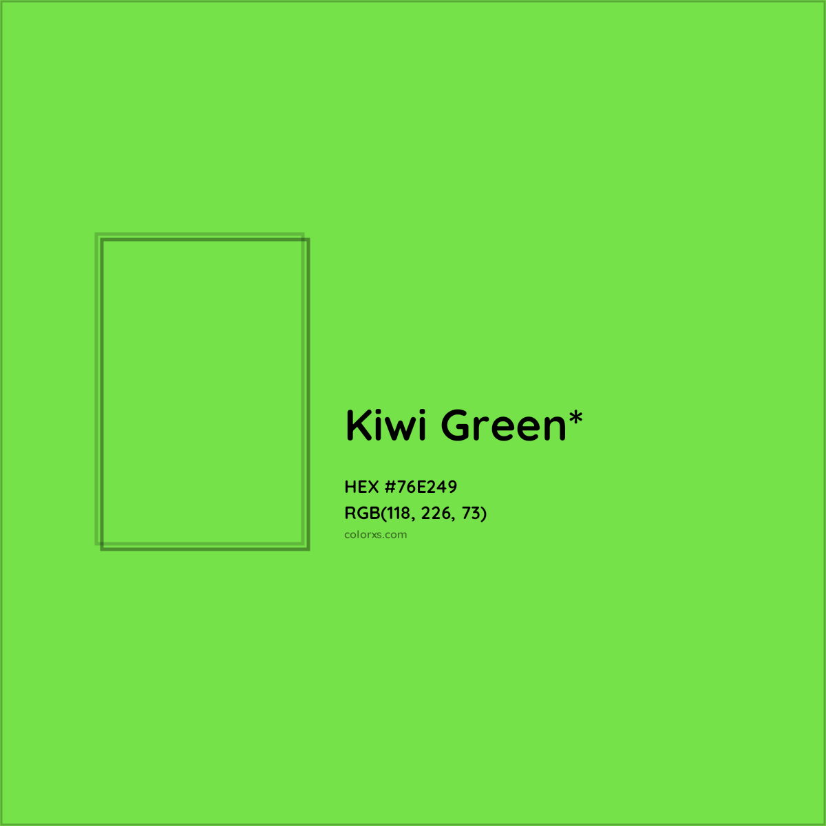 #76E249 hex color. RGB, RYB, CMYK, HSL, HSV codes and color conversions. Matching color names, palettes, paints.