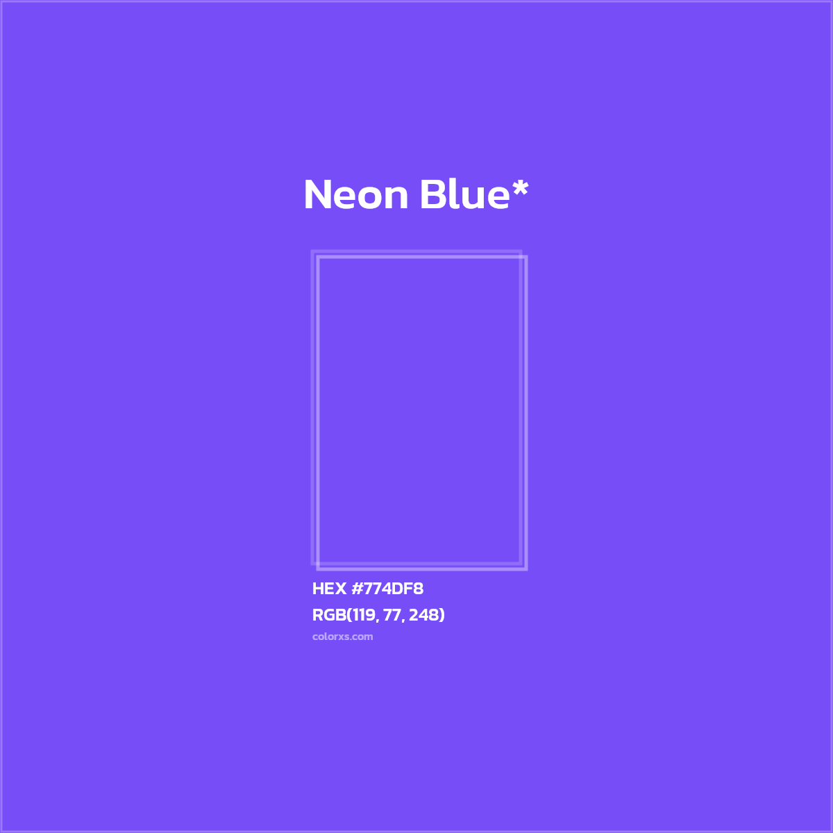#774DF8 hex color. RGB, RYB, CMYK, HSL, HSV codes and color conversions. Matching color names, palettes, paints.
