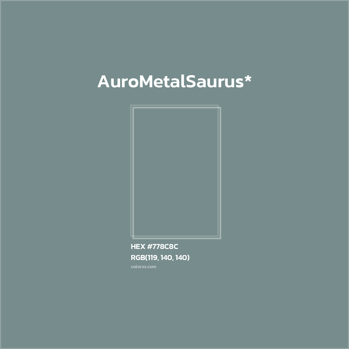 #778C8C hex color. RGB, RYB, CMYK, HSL, HSV codes and color conversions. Matching color names, palettes, paints.
