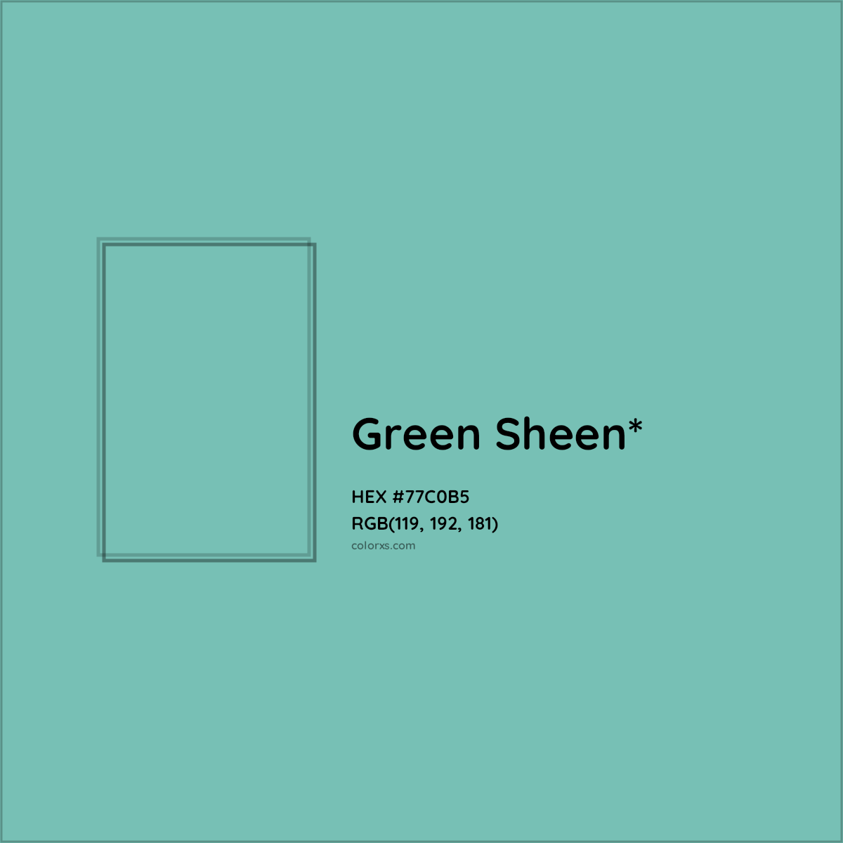 #77C0B5 hex color. RGB, RYB, CMYK, HSL, HSV codes and color conversions. Matching color names, palettes, paints.