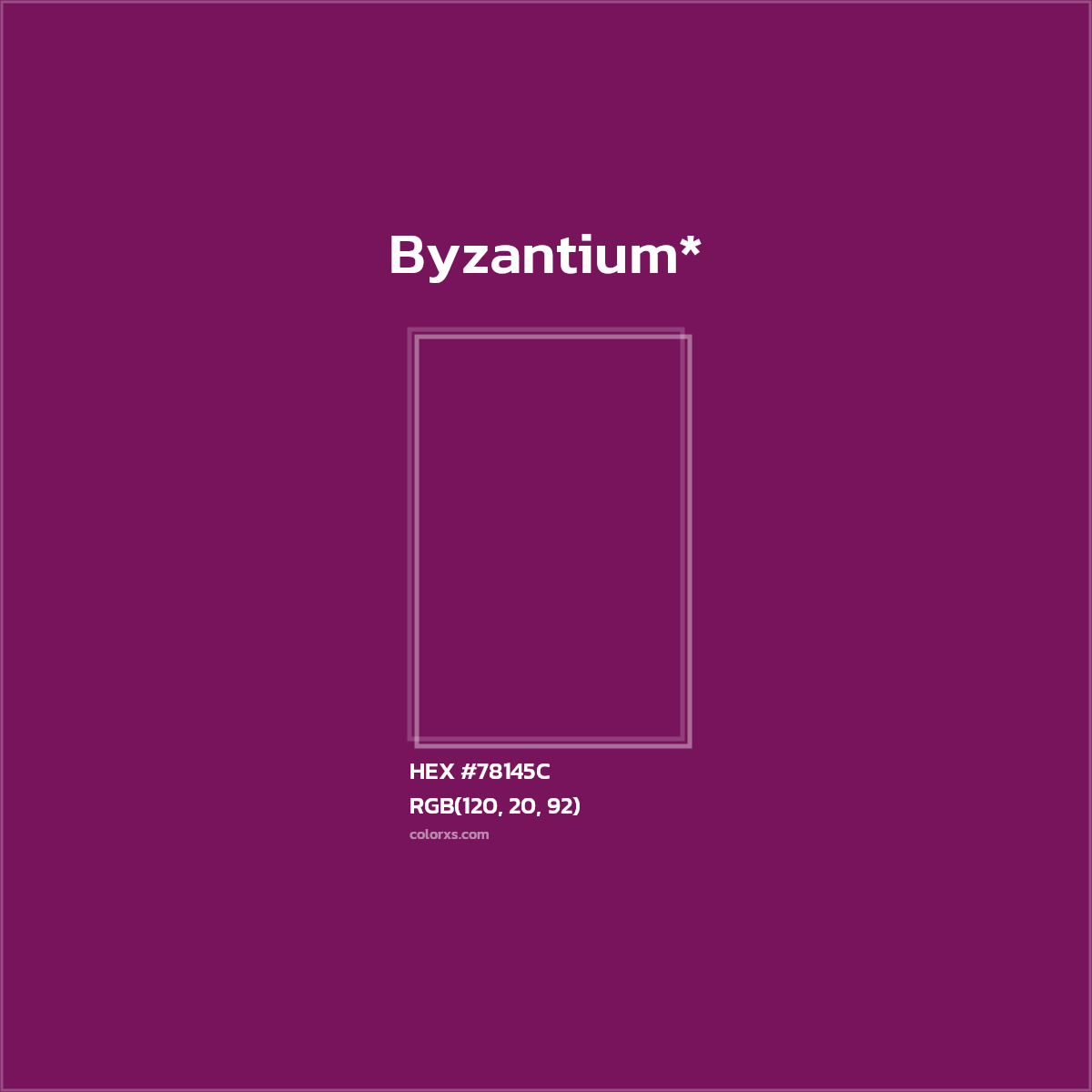 #78145C hex color. RGB, RYB, CMYK, HSL, HSV codes and color conversions. Matching color names, palettes, paints.